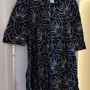 Zuri Kenya Black and White Floral Dress